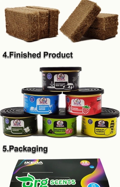 Car Air Freshener: 12 Kinds Scent | Organic Cans | Odor Eliminator Essential | Long-Lasting | Strong Fragrance | For Home