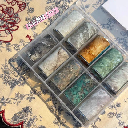 10Rolls Plaid Thousand-Bird Bow  Stars Nail Foils Transfer Paper  Nail Art Stickers  Manicure Set Decal  Nails Decoration