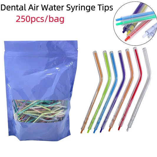 100pcs Dental Air Water Syringe Tips High Quality Disposable Plastic Three Way Syringe Air-Water Head Nozzle Tubes Dentist Tool