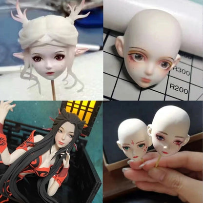 Elf silicone Q version face face mold ultra-light clay soft pottery face mold bjd silicone fairy ears baby face