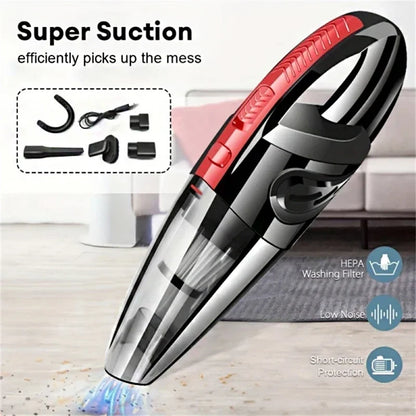Portable Handheld Wireless Vacuum Cleaner Powerful Suction Rechargeable Cleaning Appliance Quick Charge for Car Home Pet Hair