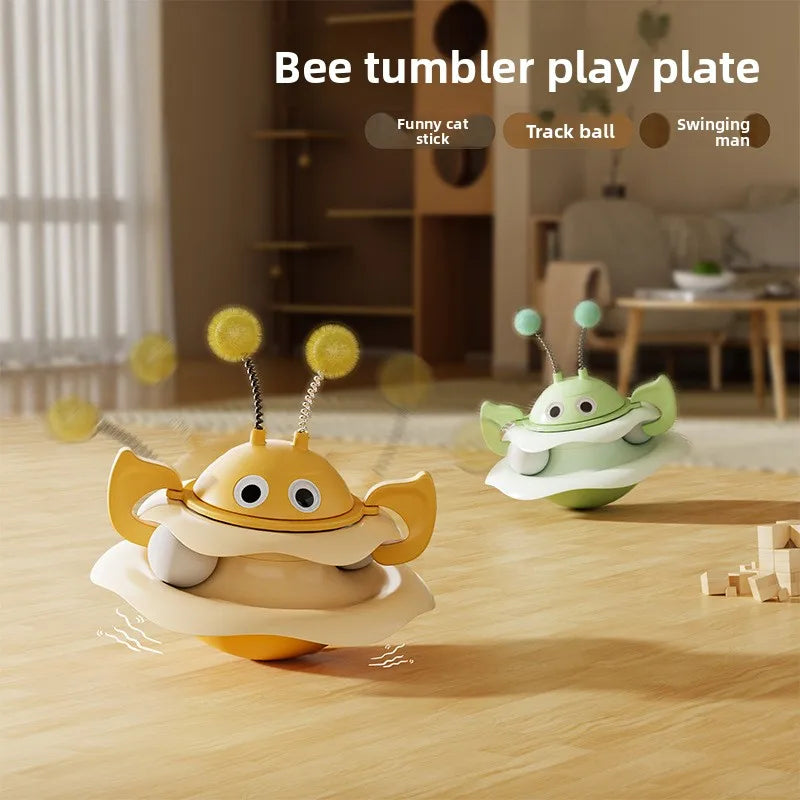 Popular Turntable Toys Cat Toys Little Bee Tumbler Cat Teasing Artifact Turntable