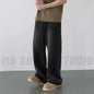Spring Autumn Men's New Denim Pants Old Blue Washed Casual Jeans Menwear Loose New Fashion Contrasting Color Wide Leg Trousers