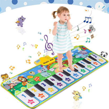 Piano Mat, Musical Mat, Floor Piano, Toddler Toys, Gifts for 1+Year Old Music Mat, 3 Instrument Sound Touch Playmat for Toddlers Touch Play Dancing Mat, Toy for Boy and Girl Gifts