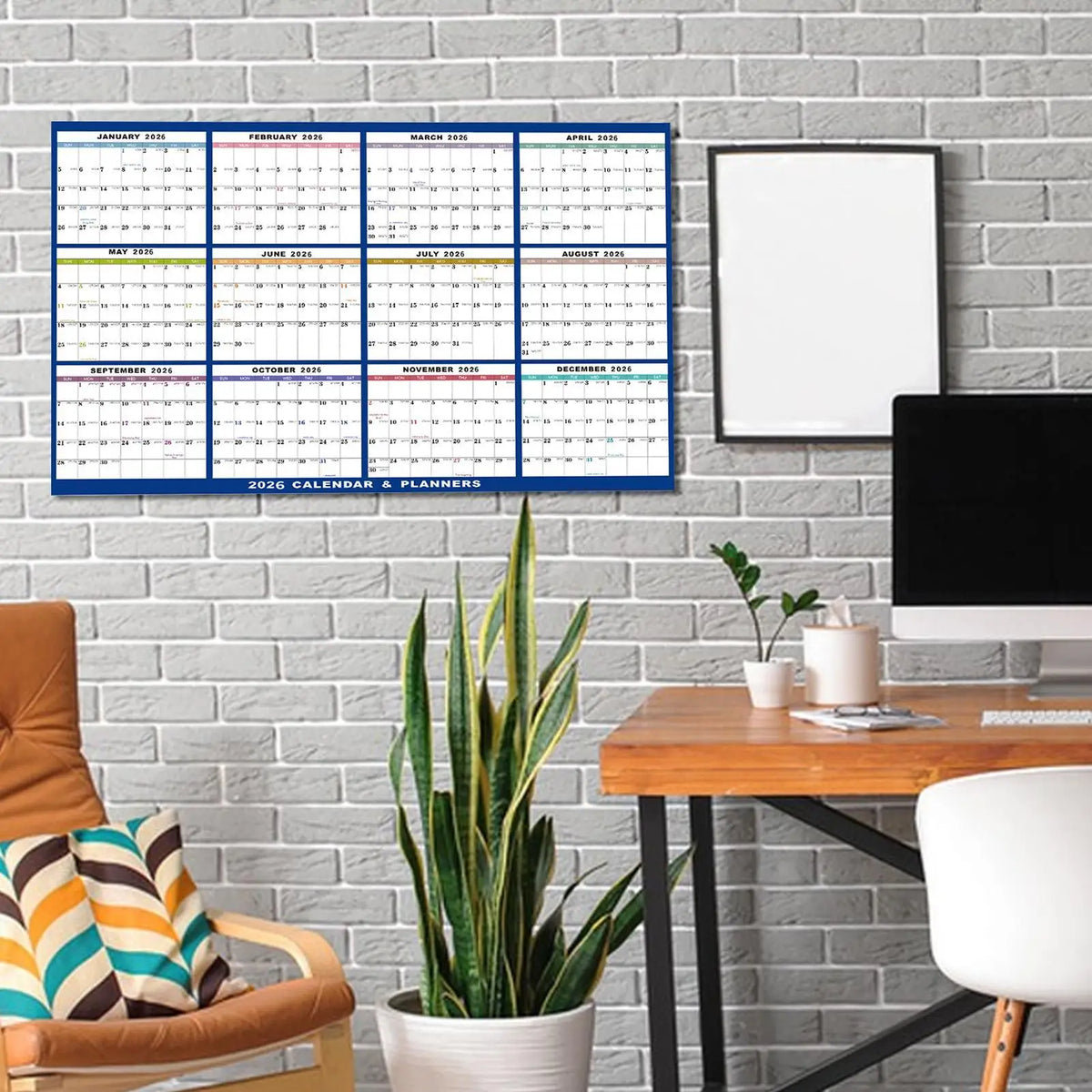 Large Dry Erase Calendar for Wall 2026 Wall Calendar 12 Month 24 X 36 Inch Yearly Schedule Organizer for Indoor Home Fridge