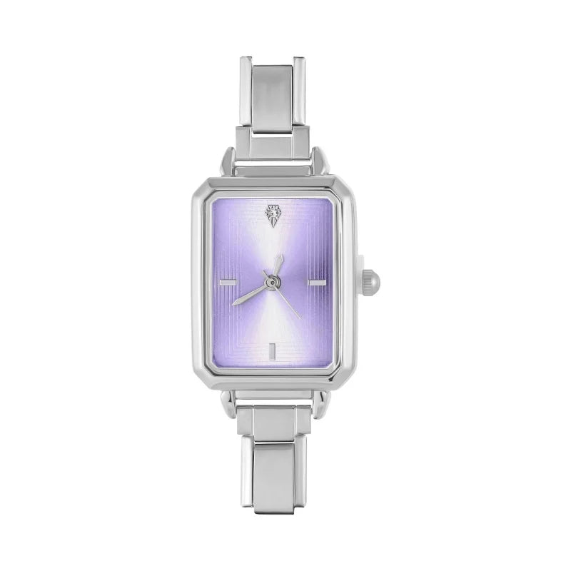 Fashion Colorful Dial Square Stainless Steel Women Watch Head Fit 9mm Bracelet For Party Friend Wife Birthday Jewelry Gifts