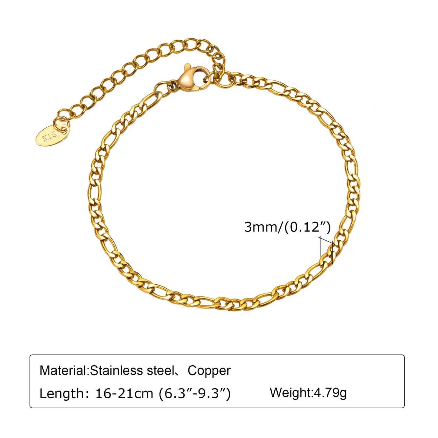 Women Stainless Steel Chain Bracelet,18K Gold Plated Twist Paperclip Adjustable Link Bracelet,Chunky Stackable Layered Jewelry