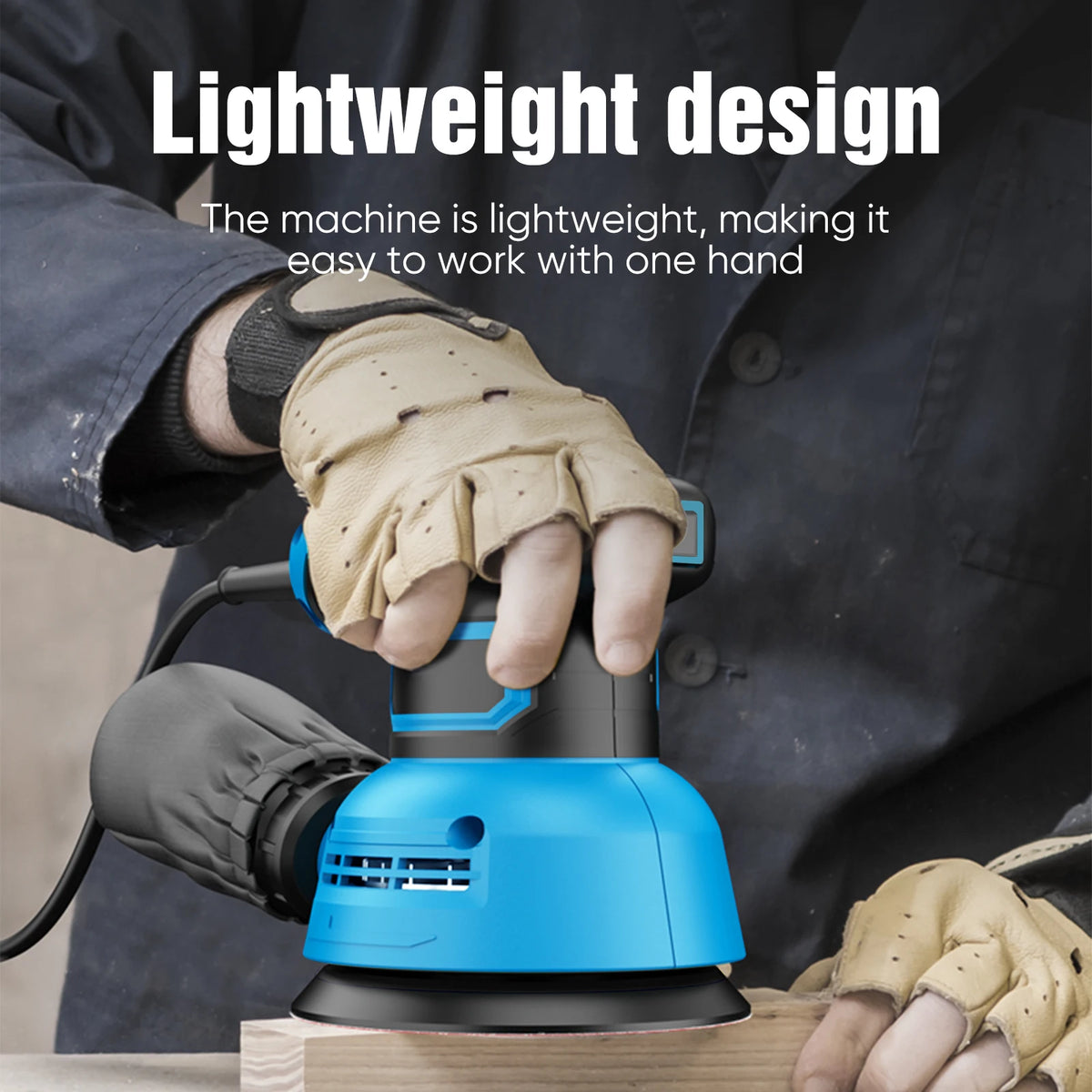 5 Inch Variable Speed Orbital Sander, Eccentric Grinding & Polishing Machine, Handheld Electric Sander for Paint Polishing, Surface Sanding, Rust Removal, Wood and Metal Finishing Work