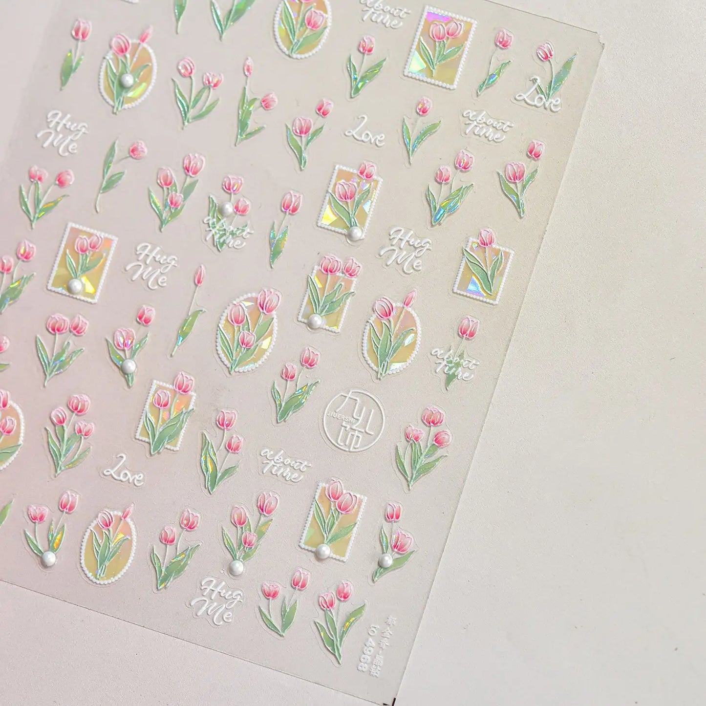 1Sheet 5D Soft Embossed Relief Nail Stickers Cute Daisies Self Adhesive Slider Stickers Press On Nails DIY Japanese Nail Art Dec