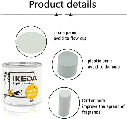 IKEDA Liquid Air Freshener - 120 grams. Provides fresh fragrance for both Car and indoor air, effectively deodorizes