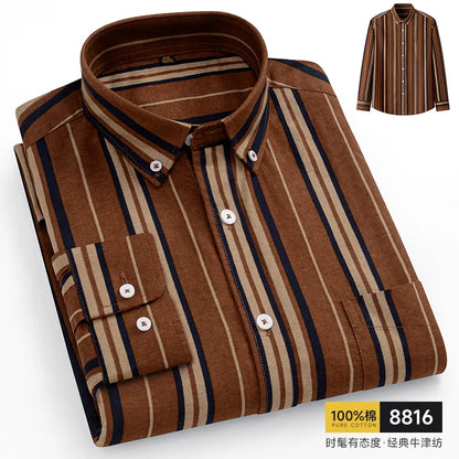 The new 10XL and 11XL oversized Oxford fabric men's shirt is 100% pure cotton, fashionable, casual and business without ironing