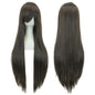 Soowee 80cm Long Synthetic Hair White Purple Cosplay Wigs Party Black Hair Straight Wig Hairpiece for Women