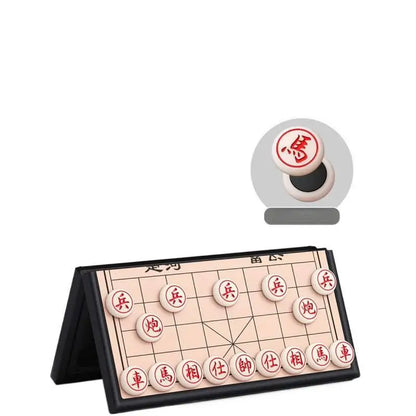 Chinese Chess Children Chess With Chessboard Magnetic Portable Magnetic Chess Pieces Solid Wood Foldable Puzzle Game With Box