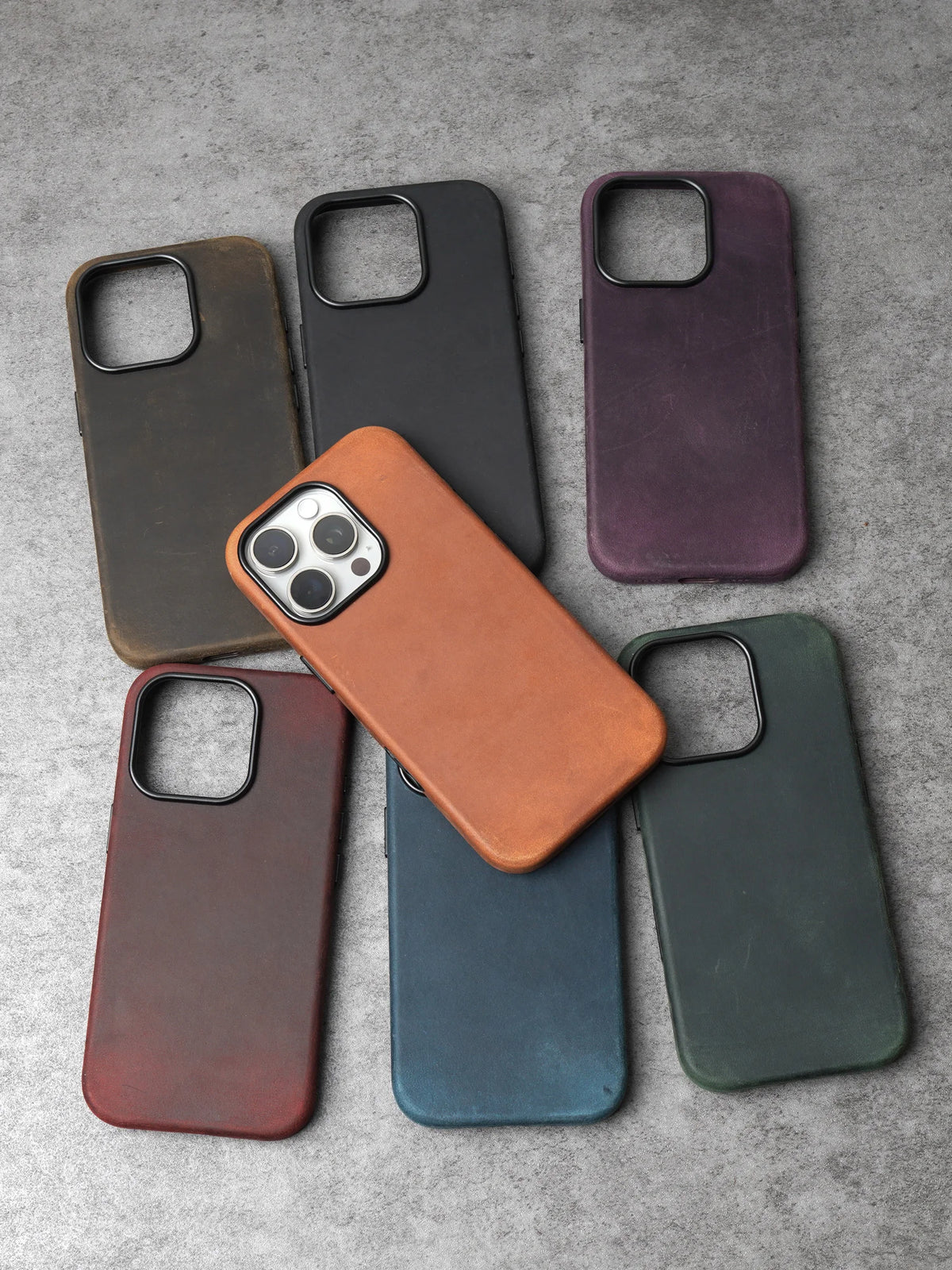 YMW Scratc Crazy Horse Genuine Leather Case for iPhone 17 16 15 Pro Max Magnetic PULL-UP Cowhide Phone Cover