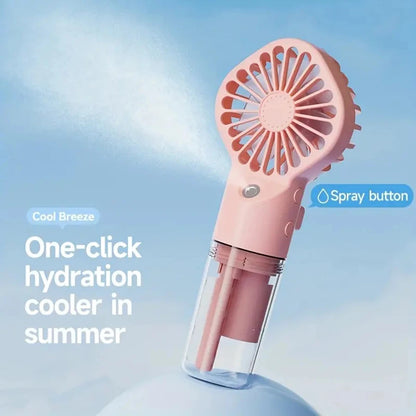 Portable Handheld Spray Fan - USB Charging Mini Humidifier Fan, Suitable for Travel and Outdoor Use as a Handheld Fan