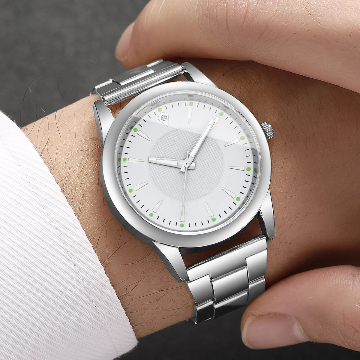 2PCS Couple's Watches Men Business Watch Fashion Analog Women Quartz Watch (Without Box)