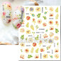 3d Nails Art Decals Spring Fruits Pink Full Tips Peony Magnolia Flowers Adhesive Sliders Stickers Decoration For Nails Manicure