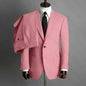 Fashion Gray Men Suits High-end Single Breasted Wedding Tuxedo Business Casual Office Male Suit Slim 2 Piece (Blazer+Pants)