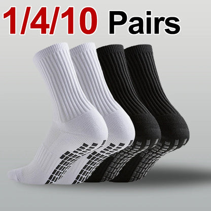1/4/10 Pairs Neutral Anti Slip Football Socks Spring Summer Absorbing Sweat Breathable Basketball Running Leisure Sports Socks