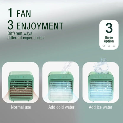 New Portable USB Chargeable Mini 3 Gear Air Conditioner Cooler Fan Air Conditioner Air Cooling Fan Office Desktop Fan