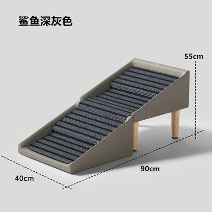 Foldable Pet Stairs and Stool 2 in 1 Non Slip Steps for Dogs Cats Bed Sofa Access Wooden Legs Storage Ottoman