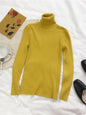 2026 Autumn Winter Sweater Women Knitted Ribbed Pullover Sweater Long Sleeve Turtleneck Slim Jumper Soft Warm Pull Femme