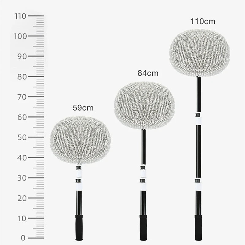 LEIBOO Car Wash Mop Cleaning Brush Telescoping Long Handle Cleaning Mop Retractable Bent Bar Car Wash Brush Auto Accessories Car Cleaning Tools