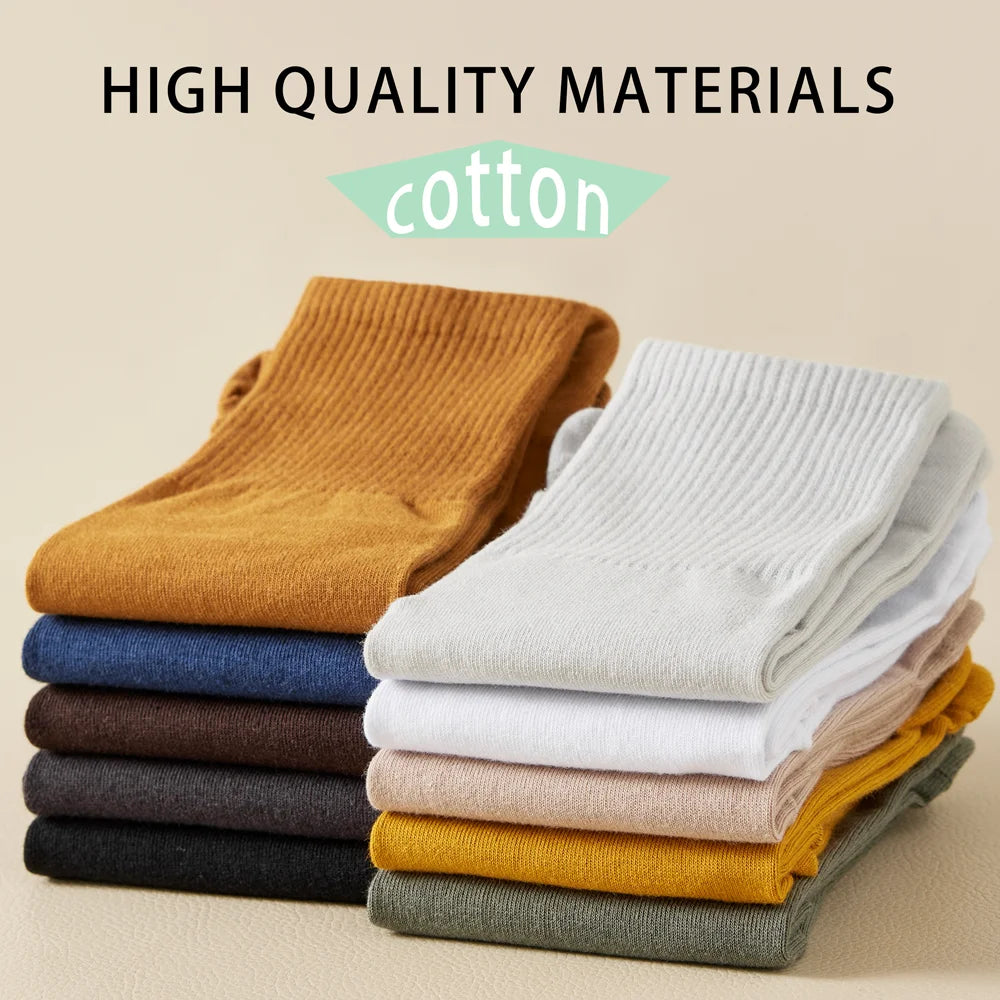 Hot Sale Men's Cotton Toe Socks Moisture-Wicking Odor Control Seamless Toe Design Long Crew Socks for Sports Daily Wear