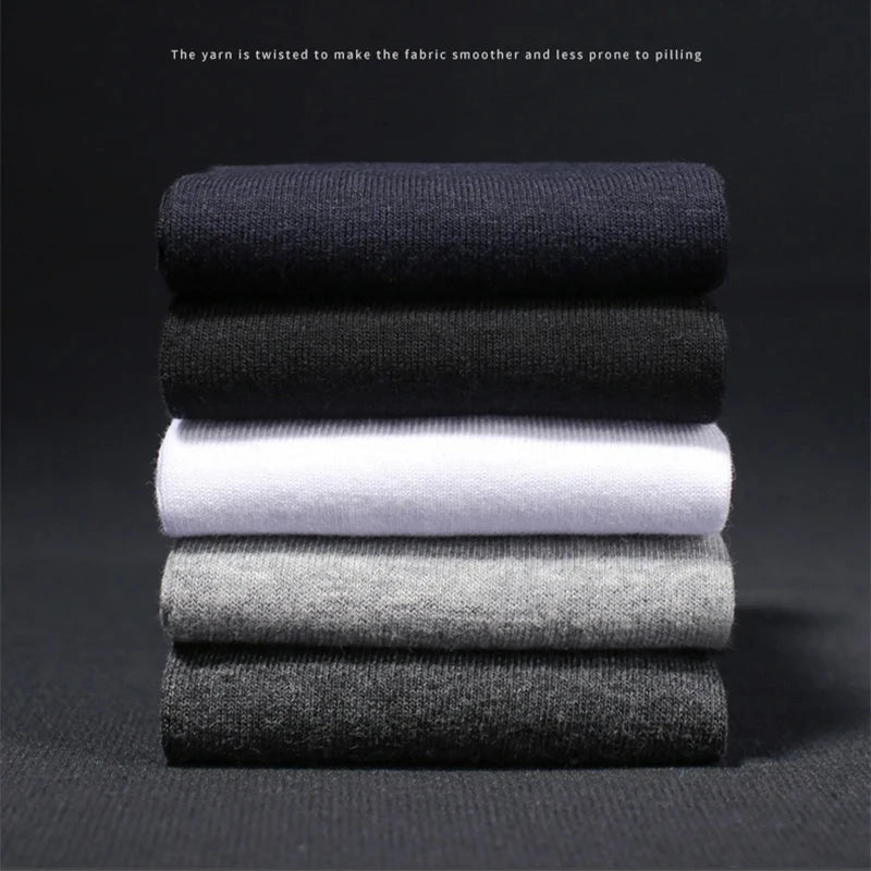 10 Pairs/Lot New Men's Cotton Socks New Styles Black Business Men Socks Soft Breathable Autumn Spring for Male White