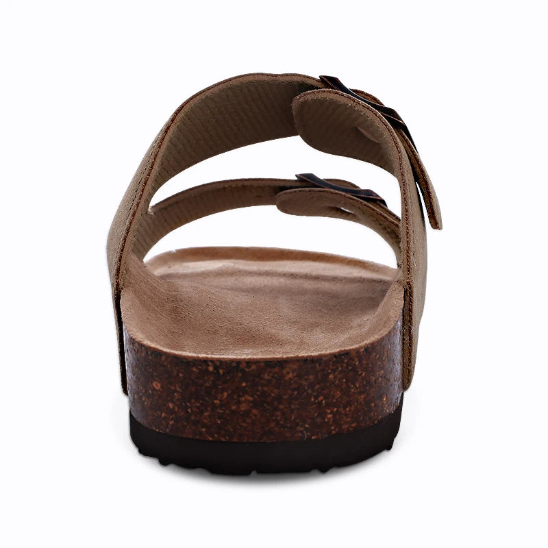 Shevalues New Fashion Cork Sandals Women Classic Cork Suede Footbed Slippers Female Summer Beach Sandals With Adjustable Buckle