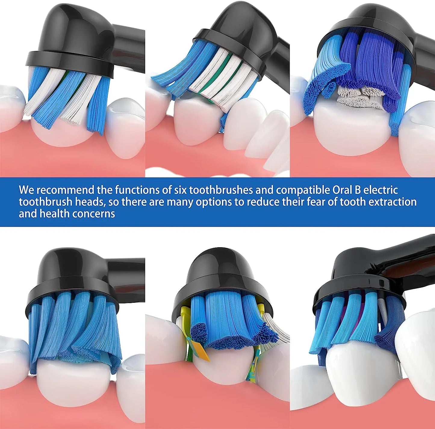 Replacement Toothbrush Heads Compatible with Oral-B ,4-12 Pcs Electric Brush Heads for Oral B Replacement Heads Pro500/1000