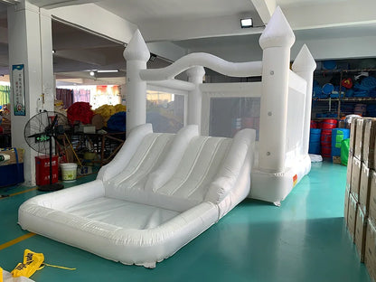 Inflatable White Bounce House With Slide 5.6*3.3*3M Jumping Castle For Kids Bouncy House Withe For Children Outdoor Toys Slide