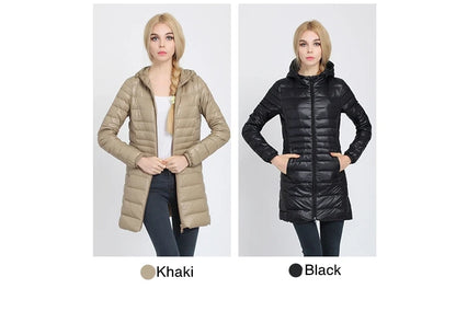 Women Spring/Autumn Ultra Lightweight Quilted Jacket 2023 New Woman Water and Wind-Resistant Big Size women Hoodies coat
