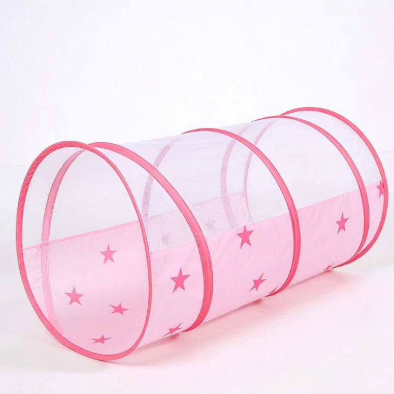 IMBABY Foldable Princess Tent with Tunnel, 3PC Kids Play Tent for Toddlers Girls, Indoor Outdoor Castle Playhouse for Baby Gifts