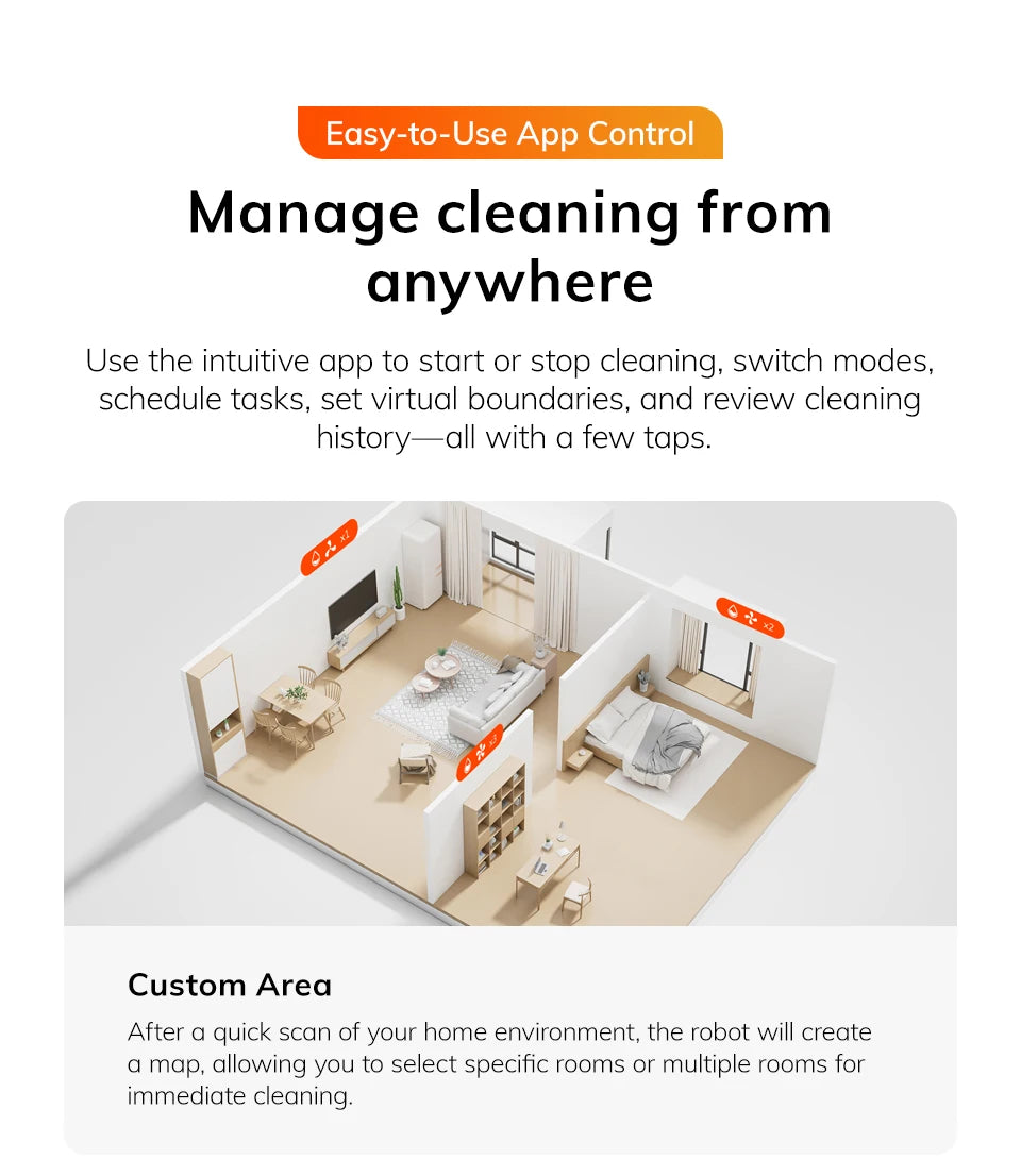 ILIFE V30 Robot Vacuum Cleaner, Laser Navigation, 10000Pa Suction, Up to 150min Runtime, APP Control, Customizable Cleaning, 2-in-1 Vacuum & Mop, No-Go Zones, Multi-Floor Mapping, Support Voice Assistance