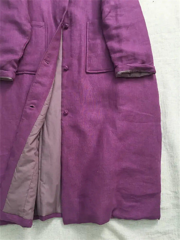 Ethnic Style Retro Single Breasted Cotton Robe Clothing Women's Spring And Autumn 2025 New Loose Versatile Quilted Coat K2709