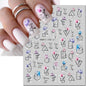 3d Nails Art Decals Spring Fruits Pink Full Tips Peony Magnolia Flowers Adhesive Sliders Stickers Decoration For Nails Manicure