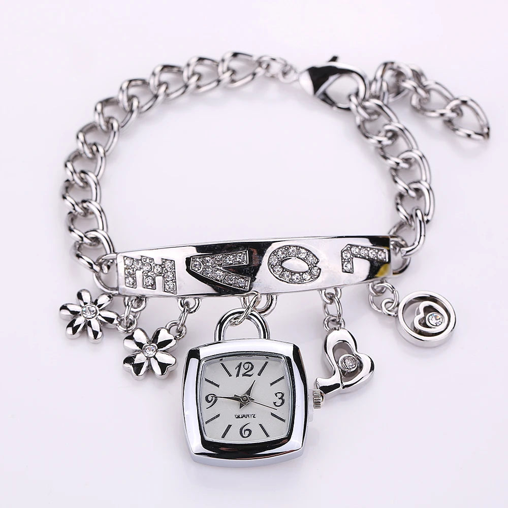 1/2PCS Women Fashion Luxury Bracelet Strap Quartz Wristwatches Set Ladies Square Arabic Numeral Dial Watch（Without Box）