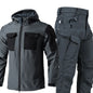 New Shark Shell Beetle Suit Winter Camo Fleece Lined Thickened Softshell Jacket Pants Set Plus Size Windproof Thermal Outdoor Ge