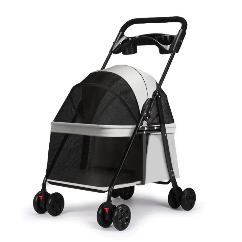 Foldable Lightweight Pet Stroller Dog Cat Small Dogs Puppy Travel Portable Mesh Ventilated Easy Fold Wheels Dog Stroller