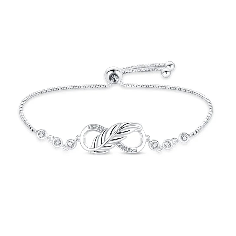 Bracelet Original 925 Silver Lucky Symbol Zircon Bracelet Luxury Jewelry For Woman Romantic Valentine's Day Jewelry Gifts