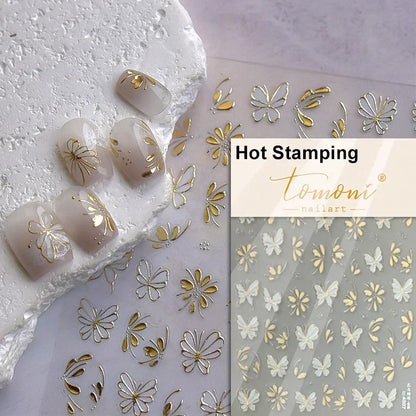 Jelly Butterfly 5D Nail Art Sticker Rhinestone Crystal Charming Shiny Insect Animals DIY Self Adhesive Decoration Manicure Decal