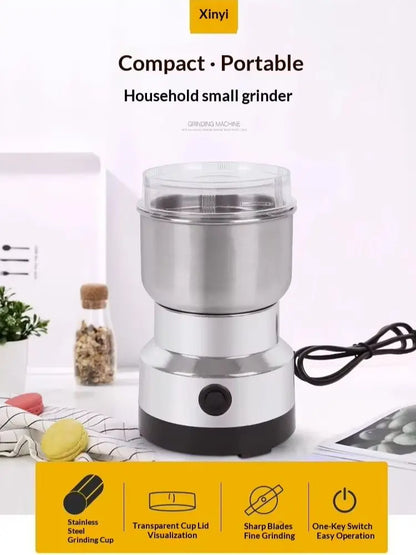 Electric Coffee Grinder, Multifunctional Kitchen Grain Grinder with 4 Sharp Blades, Fast Grinding for Coffee Beans, Nuts, Spices
