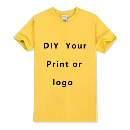 Custom Tshirt Front Back Print Professional Your Own Logo Text Photo Male Personalized Premium Gifts T-shirt EU Size 100% Cotton