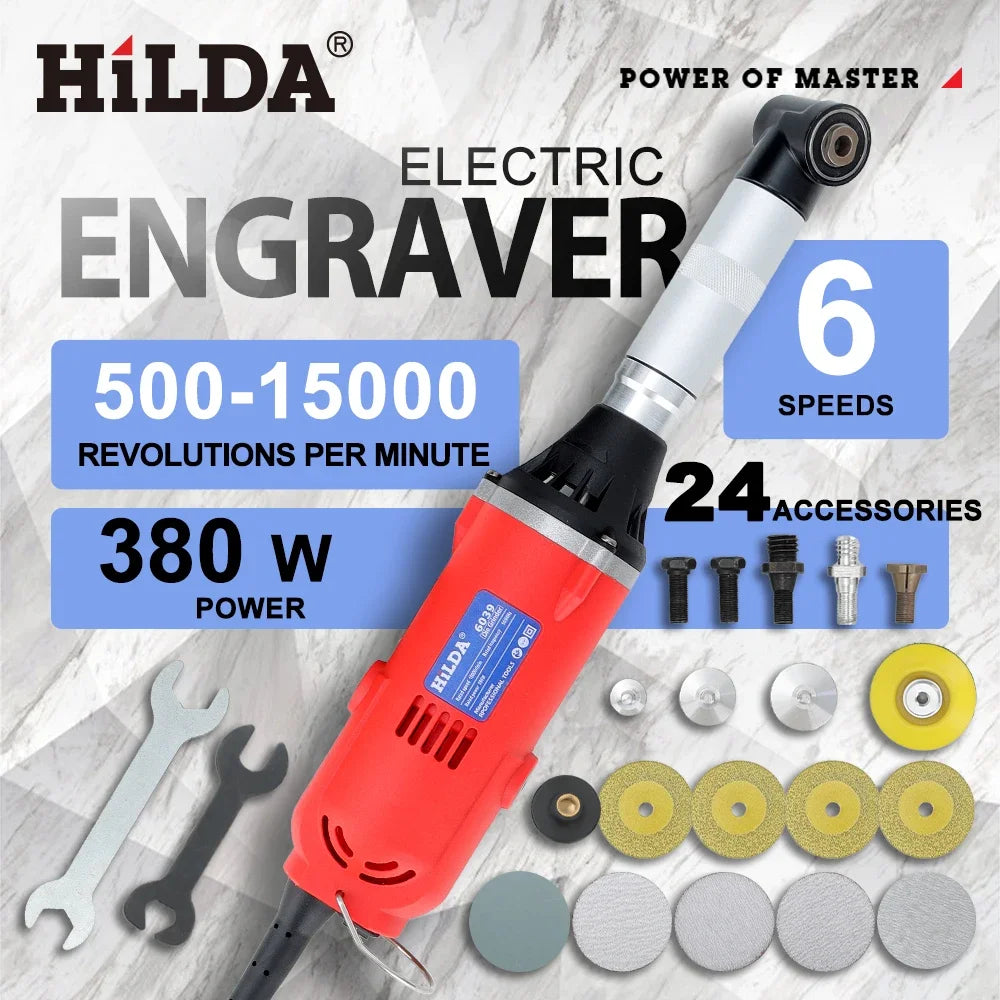 HILDA Ceramic Tile Beauty Sewing Tool 380W Electric Straight Grinder 6 Variable Speeds Cleaning Machine Grinder Sander Polisher