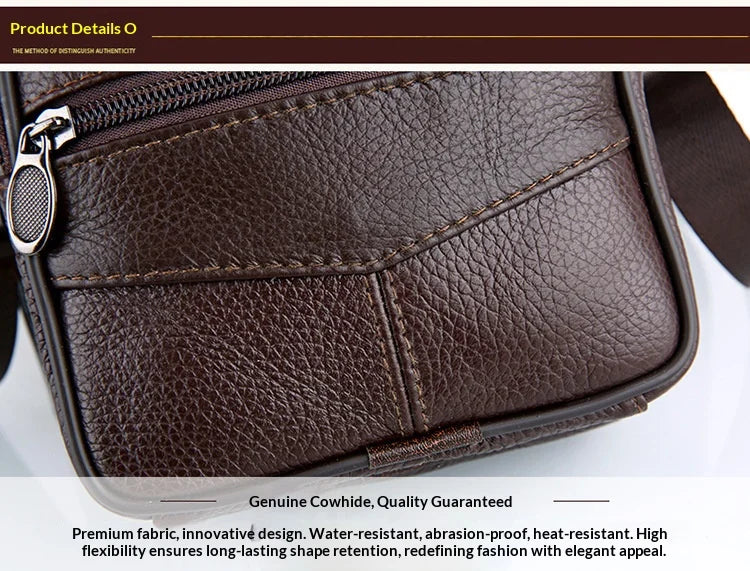Homefish New Genuine Leather Crossbody Bag Vertical Trendy Multifunctional Shoulder Bag Briefcase Casual Travel Messenger Bag
