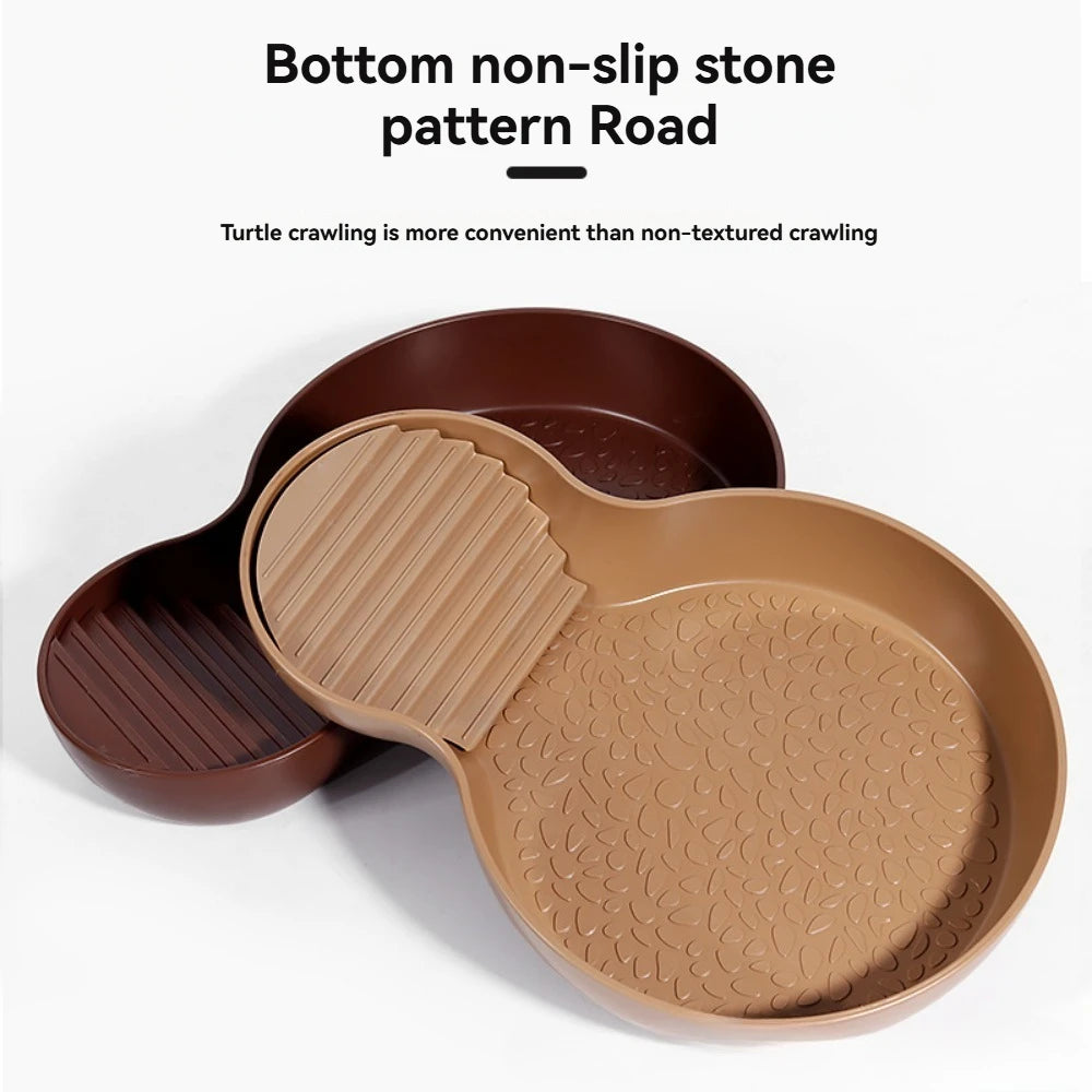Turtle Bathing Pool Feeding Dish Durable Reptile Water Bowl for Box Turtles Frogs and Pets Easy to Clean Habitat Accessory