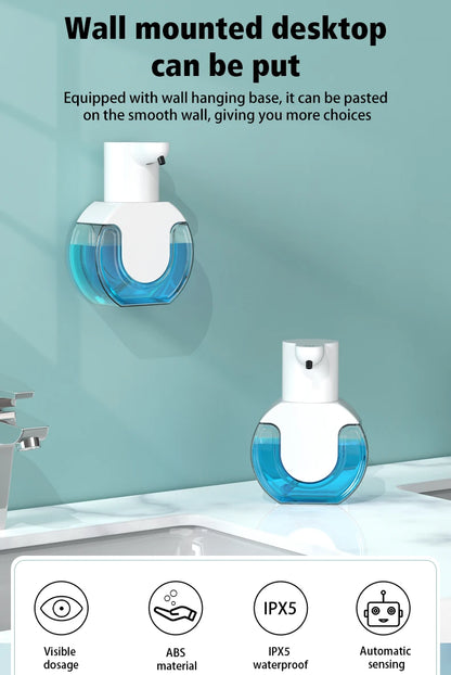 420ML Large Capacity Touchless Desktop Or Wall-Mounted IPX5 Waterproof Smart Infrared Automatic Sense Foam/Liquid Soap Dispenser