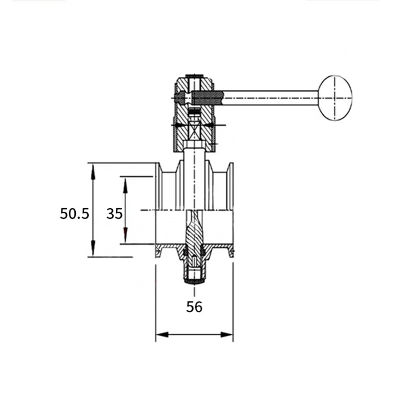 1-1/2" 38mm SS304 Stainless Steel Sanitary 1.5" Tri Clamp Butterfly Valve Homebrew Beer Dairy Product