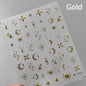 1 piece  5D silver nail stickers metal mini star nail art stickers high quality exquisite decals self-adhesive nail art stickers